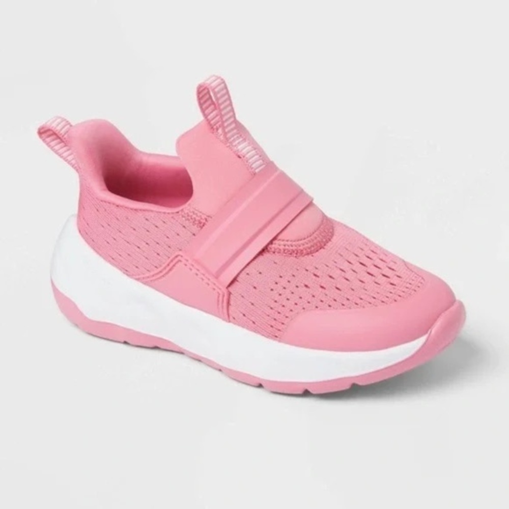 💖 All in Motion Toddler Girls Pink Slip-On Sneakers Size 5